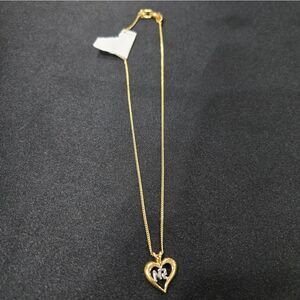 🐢 Nina Ricci gold-tone heart pendant necklace About 14" Long
